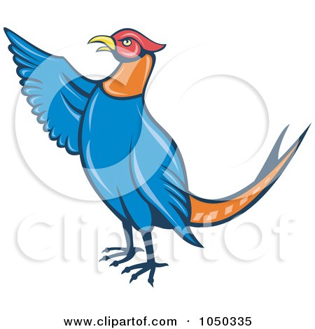 Royalty-Free (RF) Clip Art Illustration of a Pheasant Pointing by patrimonio