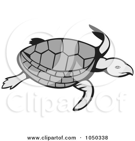 Royalty-Free (RF) Clip Art Illustration of a Swimming Turtle by patrimonio