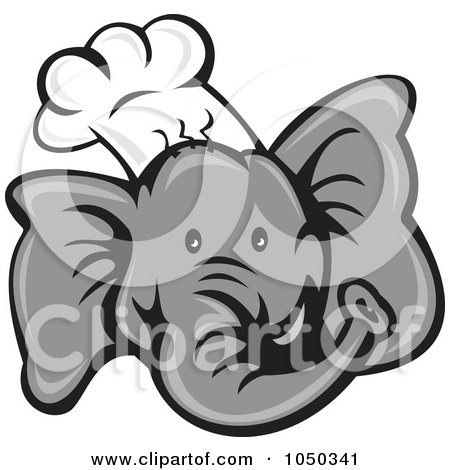 Royalty-Free (RF) Clip Art Illustration of an Elephant Chef by patrimonio