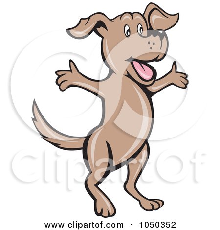 Royalty-Free (RF) Clip Art Illustration of a Dog Jumping by patrimonio