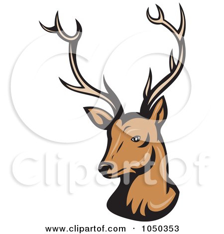 Royalty-Free (RF) Clip Art Illustration of a Reindeer Head by patrimonio