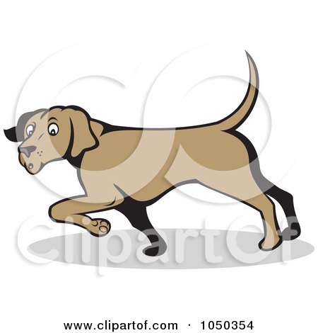 Royalty-Free (RF) Clip Art Illustration of a Confused Dog Pointing by patrimonio