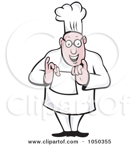 Royalty-Free (RF) Clip Art Illustration of a Chef Holding A Napkin by patrimonio