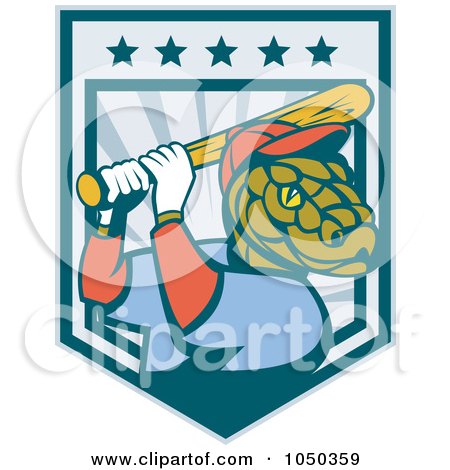 Royalty-Free (RF) Clip Art Illustration of a Baseball Snake Logo by patrimonio