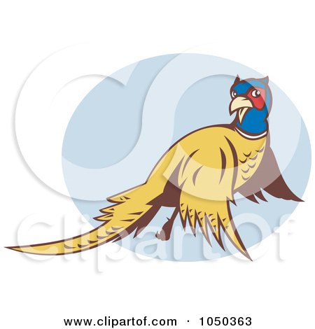 Royalty-Free (RF) Clip Art Illustration of a Pheasant Flying by patrimonio