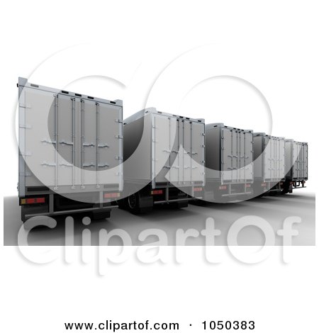 Royalty-Free (RF) Clip Art Illustration of 3d Freight Trailers by KJ Pargeter