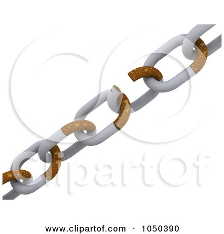 Royalty-Free (RF) Clip Art Illustration of a 3d Breaking Chain Of Cigarettes by KJ Pargeter