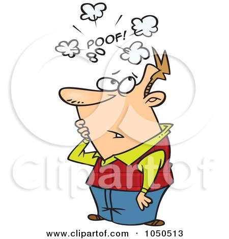 Royalty-Free (RF) Clip Art Illustration of a Man With A Fleeting Thought by toonaday