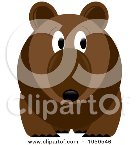 Royalty-Free (RF) Clip Art Illustration of a Brown Bear Looking To The Right by Pams Clipart