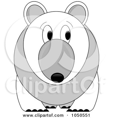 Royalty-Free (RF) Clip Art Illustration of a Polar Bear Glancing To The Right by Pams Clipart