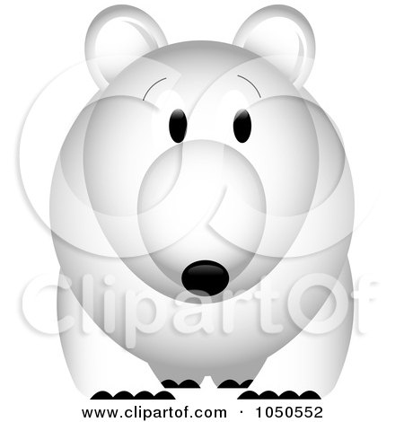 Royalty-Free (RF) Clip Art Illustration of a Polar Bear Facing Front by Pams Clipart