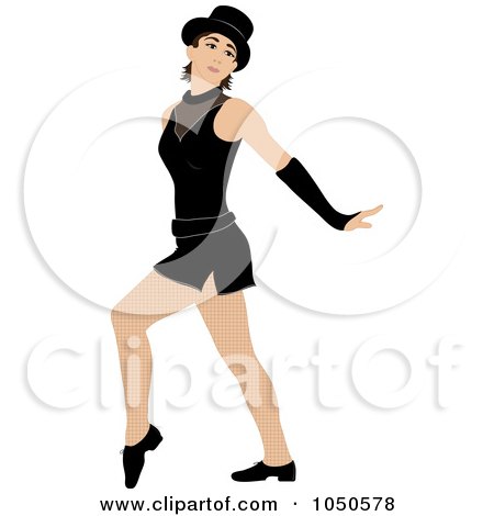 Royalty-Free (RF) Clip Art Illustration of a Caucasian Female Jazz Dancer by Pams Clipart