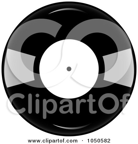 Royalty-Free (RF) Clip Art Illustration of a Black And White Vinyl Record Album by Pams Clipart