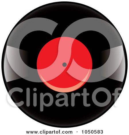 Royalty-Free (RF) Clip Art Illustration of a Black And Red Vinyl Record Album - 2 by Pams Clipart