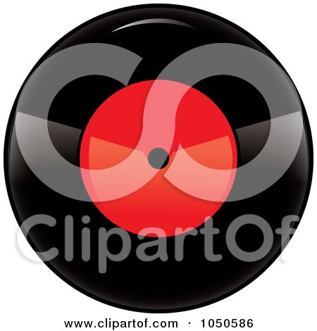 Royalty-Free (RF) Clip Art Illustration of a Black And Red Vinyl Record Album - 1 by Pams Clipart
