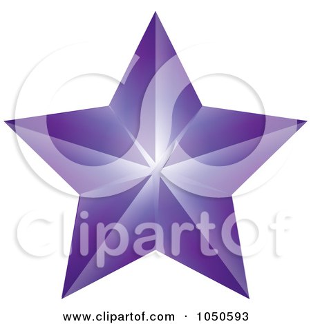 Royalty-Free (RF) Clip Art Illustration of a Purple Faceted Star by Pams Clipart
