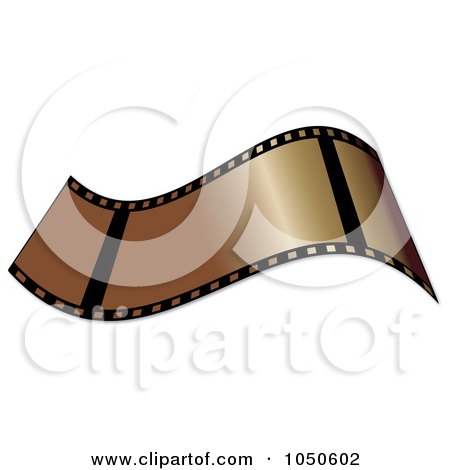 Royalty-Free (RF) Clip Art Illustration of a Waving Golden Film Strip by Pams Clipart