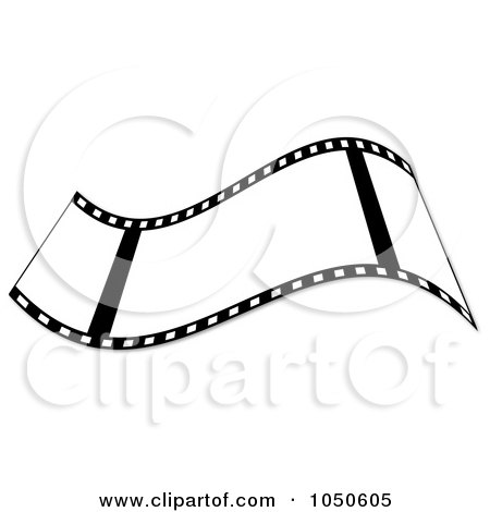 Royalty-Free (RF) Clip Art Illustration of a Waving Black And White Film Strip by Pams Clipart