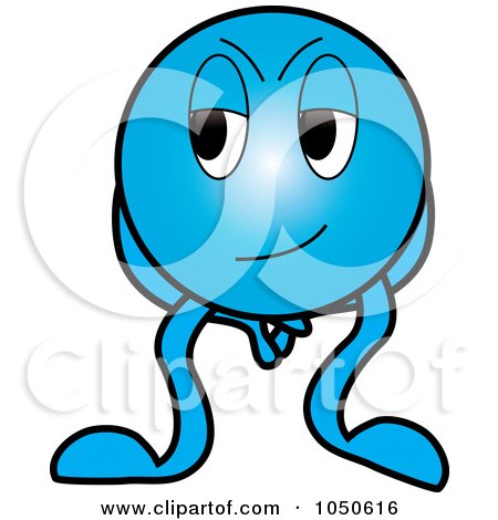 Royalty-Free (RF) Clip Art Illustration of a Sneaky Blue Creature by Pams Clipart