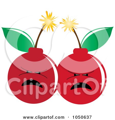 Royalty-Free (RF) Clip Art Illustration of Two Cherry Bombs by Pams Clipart