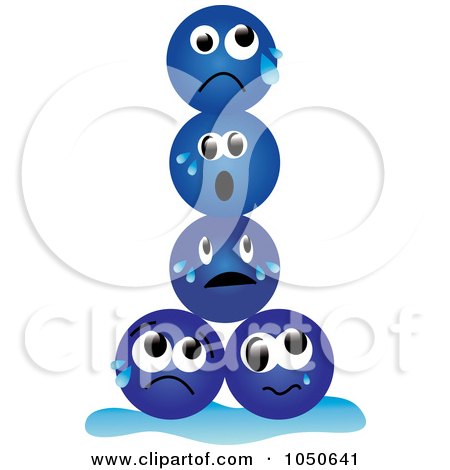 Royalty-Free (RF) Clip Art Illustration of a Pile Of Sad Blueberries by Pams Clipart