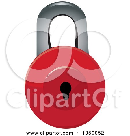 Royalty-Free (RF) Clip Art Illustration of a Shiny Red Padlock by Pams Clipart