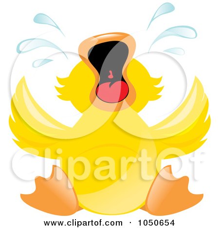 Royalty-Free (RF) Clip Art Illustration of a Duckling Throwing A Temper Tantrum by Pams Clipart