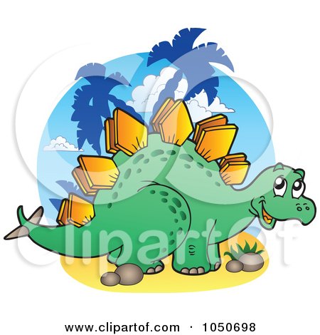 Royalty-Free (RF) Clip Art Illustration of a Stegosaur Logo by visekart