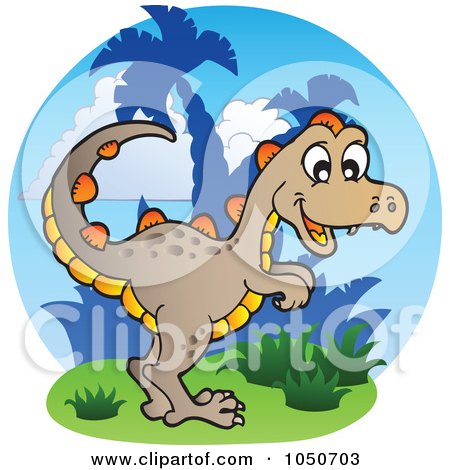 Royalty-Free (RF) Clip Art Illustration of a Dinosaur Logo by visekart