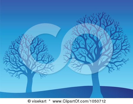 Royalty-Free (RF) Clip Art Illustration of a Background Of Bare Winter Trees - 4 by visekart
