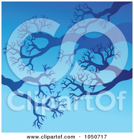 Royalty-Free (RF) Clip Art Illustration of a Background Of Bare Tree Branches by visekart