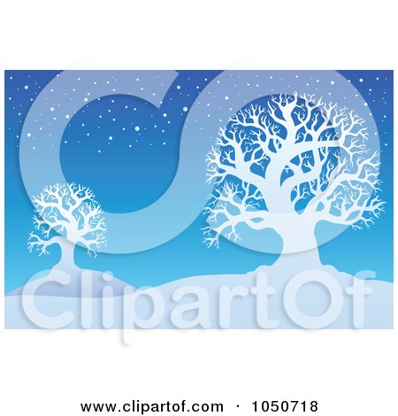 Royalty-Free (RF) Clip Art Illustration of a Background Of Bare Winter Trees - 1 by visekart