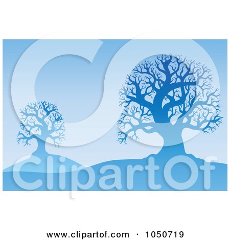 Royalty-Free (RF) Clip Art Illustration of a Background Of Bare Winter Trees - 3 by visekart