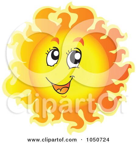 Royalty-Free (RF) Clip Art Illustration of a Sun Character Smiling by visekart