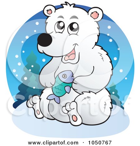 Royalty-Free (RF) Clip Art Illustration of a Polar Bear Logo by visekart