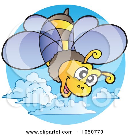 Royalty-Free (RF) Clip Art Illustration of a Flying Bee Logo by visekart
