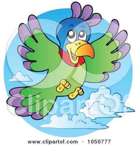 Royalty-Free (RF) Clip Art Illustration of a Parrot In A Blue Sky Logo by visekart