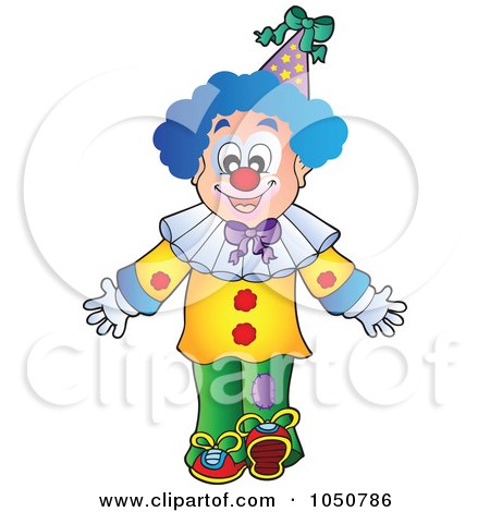 Royalty-Free (RF) Clip Art Illustration of a Clown Walking by visekart