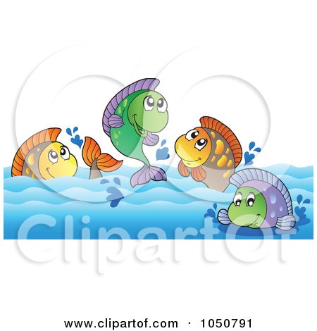 Royalty-Free (RF) Clip Art Illustration of Freshwater Fish In A River by visekart