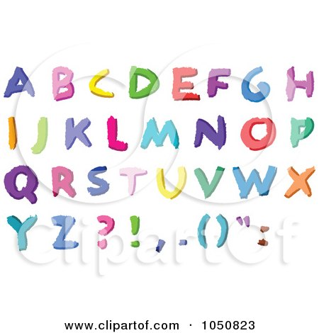 Royalty-Free (RF) Clip Art Illustration of a Digital Collage Of Colorful Abc Alphabet Letters In Capital by yayayoyo