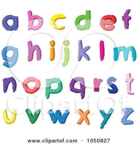Royalty-Free (RF) Clip Art Illustration of a Digital Collage Of Colorful Abc Alphabet Letters In Lowercase by yayayoyo