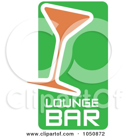 Royalty-Free (RF) Clip Art Illustration of a Green, White And Orange Lounge Bar Icon by Paulo Resende