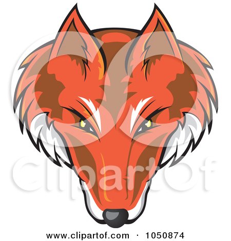 Royalty-Free (RF) Clip Art Illustration of a Fox Face Logo by Paulo Resende