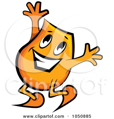 Royalty-Free (RF) Clip Art Illustration of an Orange Blinky Jumping by MilsiArt
