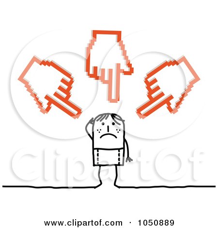 Royalty-Free (RF) Clip Art Illustration of Hand Cursors Bullying A Boy by NL shop