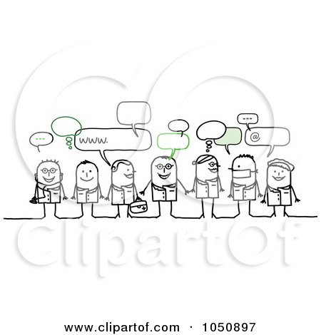 Royalty-Free (RF) Clip Art Illustration of a Group Of Stick Medical People Chatting by NL shop