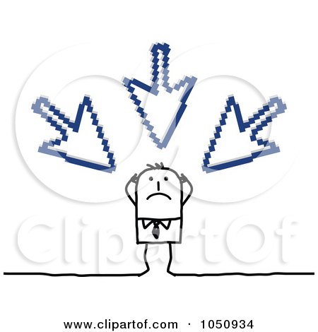 Royalty-Free (RF) Clip Art Illustration of a Stick Businessman Being Targeted By A Cyber Bully - 3 by NL shop