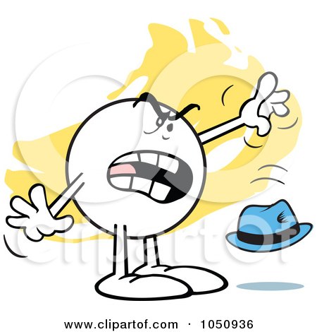 Royalty-Free Vector Clip Art Illustration of a Mad Moodie Character Dropping A Hat by Johnny Sajem