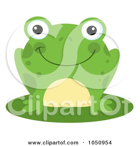 Royalty-Free Vector Clip Art Illustration of a Smiling Frog On A Lily Pad by Hit Toon