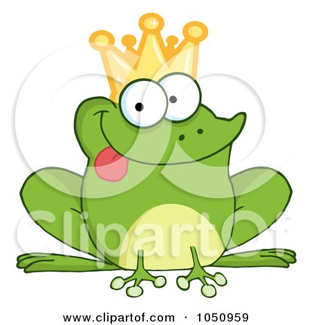 Royalty-Free Vector Clip Art Illustration of a Frog Prince Sticking His Tongue Out by Hit Toon